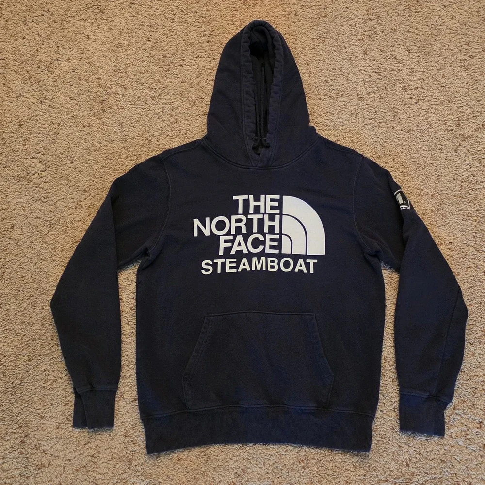 The North Face Steamboat Springs Resort Hoodie Mens Small Navy Blue Pullover